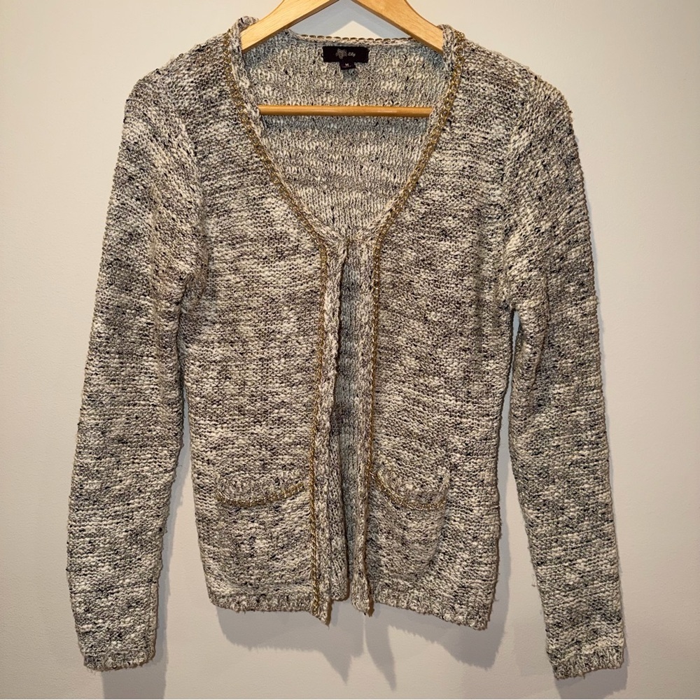 Lily Knit Chain-Trim Cardigan